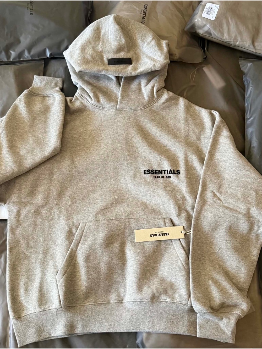 ESSENTIALS Men's Heather Gray Pullover Hoodie